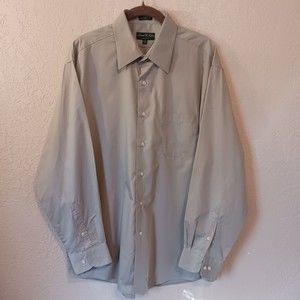 David Taylor Men's Dress Shirt Green Sz Large 16/16.5 x 34/35